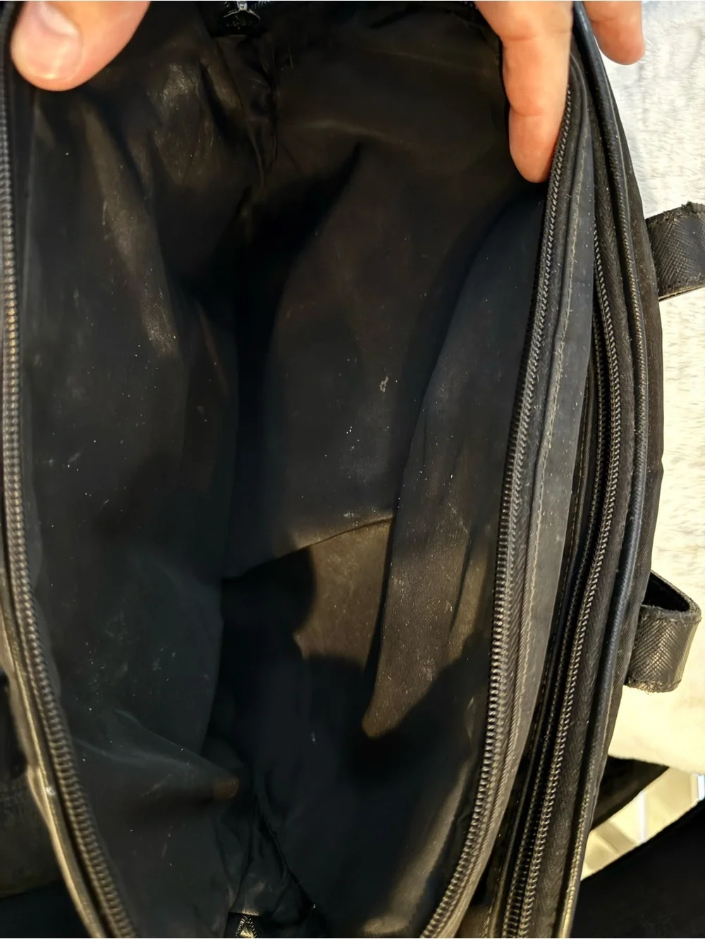 Prada Black Nylon Laptop Briefcase with Top Handles
